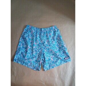 Vineyard Vines Swim Trunks Men Large Floral Blue Mesh Lined Shorts Swimwear